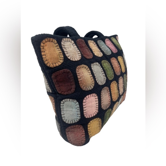 Handmade '64 Handsewn Patches' Satchel Bag Purse New - Picture 4 of 12